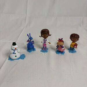 Doc McStuffins Lot 5 PVC Figures Puzzle Bases Cake Topper Donny, Stuffy, Chilly